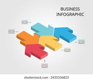 5 arrow template for infographic for presentation for 5 element