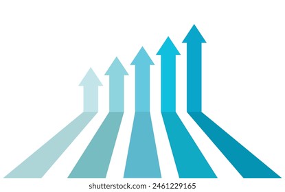 5 arrows going up business competition profit growth