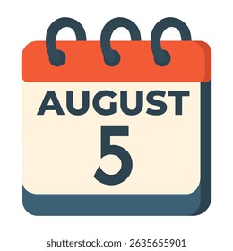 5 august calendar vector on white background
Vector calendar with date