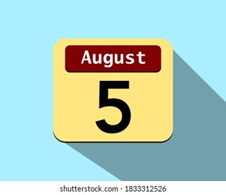 5 August - Vector art of an icon of a calendar