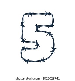 5 Barbed Wire Letter Logo Icon Design