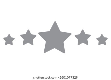 5 black rounded stars vector icon
