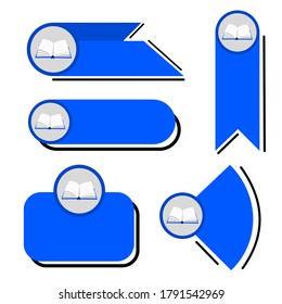 5 blaues Buch unter der dritten Vektorgrafik