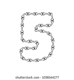 5 Bone Letter Logo Icon Design
