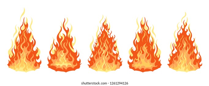 5 bonfire icon with flat bottom design element on white background