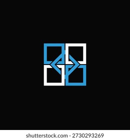 5 BOX INTERCONECTED AND PATTER SQUARE LOGO DESIGN IDEA VECTOR