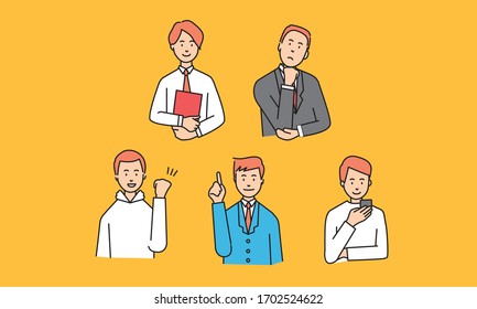 5 hombres de negocios que toman 
Póliza
