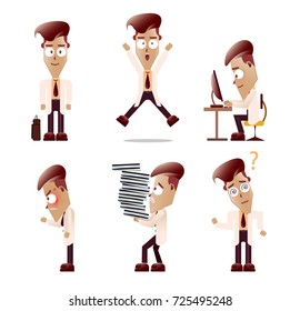 5 businessman different character set