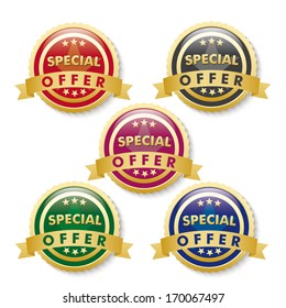 5 buttons on the white background. Eps 10 vector file.