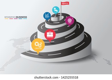 5 choice infographic framework. can be used for workflow layout, diagrams, option numbers, timelines and steps