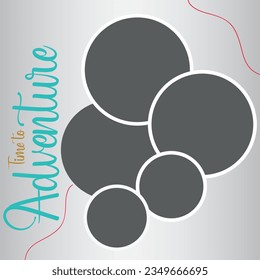 5 Circle Collage Frame. Vector Template, Social media post template, new collections 