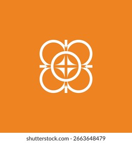 5 CÍRCULO E CRUZ LOGOTIPO DESIGN IDEIA VETOR