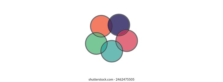 5 circle multi color, vector illustration design eps 10