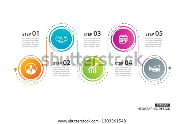 5 Circle Timeline Infographic Template Business Stock Vector (Royalty ...