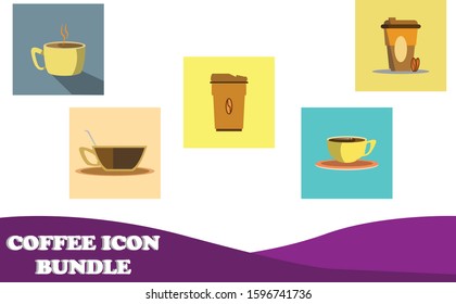 5 Coffee Icon Bundle Vector Design