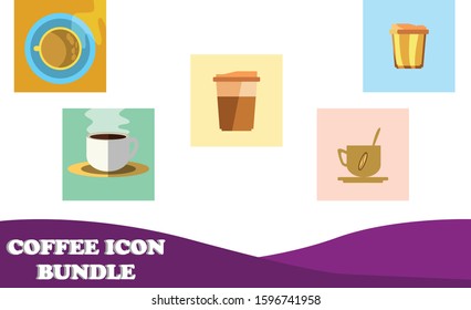 5 Coffee Icon Bundle Vector Design