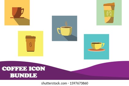 
5 Coffee Icon Bundle Vector Design