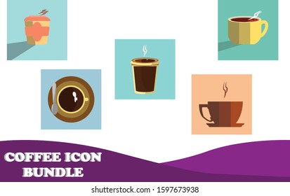 
5 Coffee Icon Bundle Vector Design