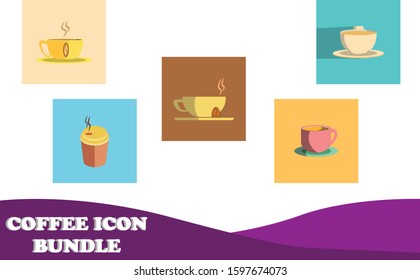 
5 Coffee Icon Bundle Vector Design