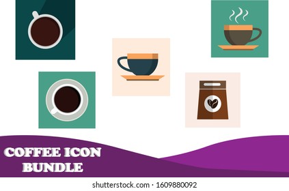 5 Coffee Icon Bundle Vector Design