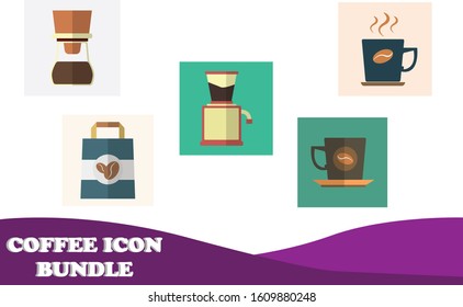 5 Coffee Icon Bundle Vector Design