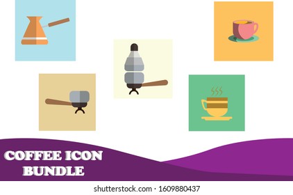 5 Coffee Icon Bundle Vector Design