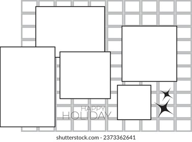 5 Collage for photos. Vector frame for pictures. Vector illustration