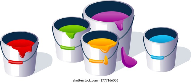 5 color cans. Illustrations on a white background.