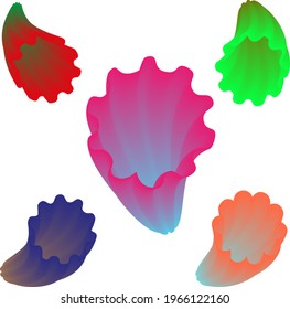 5 Color vector flower logo design. Abstract flower. Vector design background on white