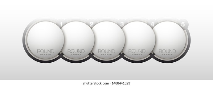 5 components chart make up something. Modern business circle infographics five options banner. Vector layout piece chart workflow. 5 piece diagram number component. Five step up options for web design