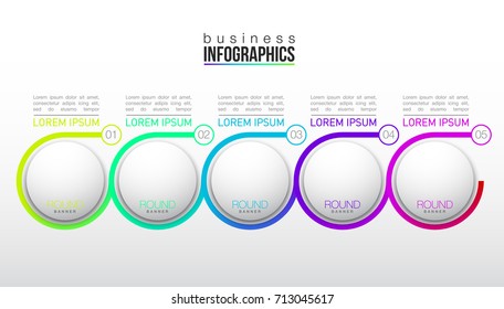 5 components make up something. Modern business circle origami style options banner. infographics vector, workflow layout, diagram, number options, Five step up options, web design