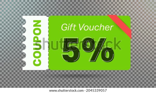 5% coupon promotion sale for website, internet\
ads, social media. Big sale and super sale coupon code 5 percent\
discount gift voucher coupon vector illustration summer offer ends\
weekend holiday