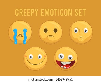 5 Creepy Emoticon Set Collection