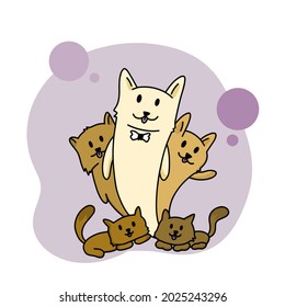 5 cute cat backgrounds with smiling faces