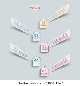 5 cutting banners on the grey background. Eps 10 vector file.