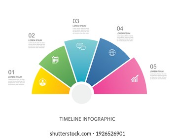 5 diseño de plantillas de negocio de crecimiento de pasos de infografía de datos. Ilustración de fondo abstracto. Se puede utilizar para diseño de flujo de trabajo, paso de negocio, banner, diseño web.