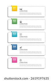 5 infografías de datos Plantilla de diseño de pestaña. Fondo abstracto del negocio de la ilustración.