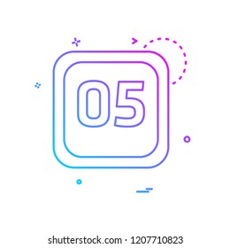 5 Date Calender icon design vector