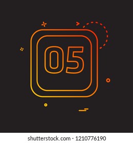 5 Date Calender icon design vector