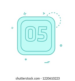 5 Date Calender icon design vector