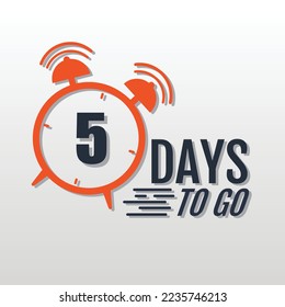 5 day to go sign label vector art  and illustration with fantastic and simple design with red and blue color. can use for social media and poster.