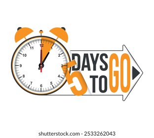 5 Day to go vector illustration countdown timer design template