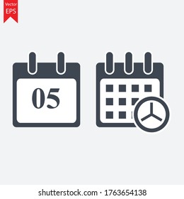5 days event web icon, calendar icon.Calendar vector icon. Date and day, month.
