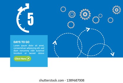 5 days to go banner. flat style. days to go concept.
