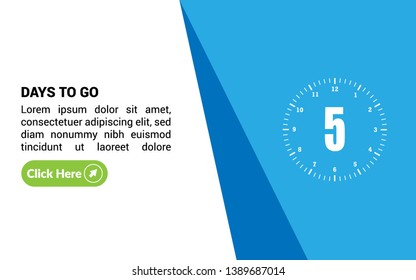 5 days to go banner. flat style. days to go concept.