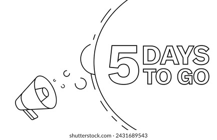 5 Days to go banner icon. Linear style. Vector icon