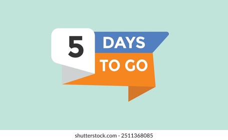 5 días para ir Cuenta regresiva número Anuncio Plantillas. Ilustración vectorial 