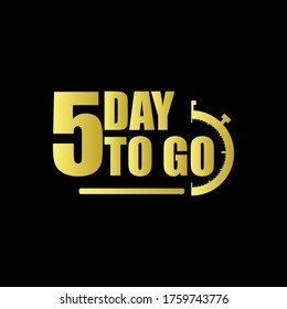 5 days to go Gradient label,sign,button. Vector stock illustration