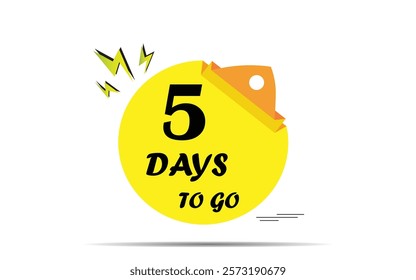 5 days to go last countdown icon. five day go sale price offer promo deal timer, days Countdown left days banner. count time sale. Vector illustration, number of days left badge for sale or promo