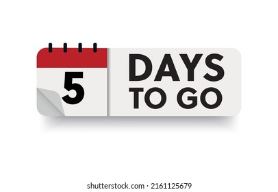5 days to go in modern style. Special offer badge. Web design. Sale tag